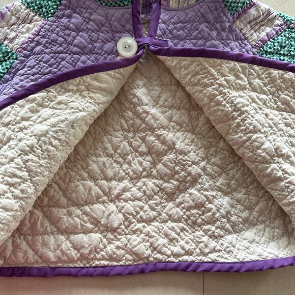 Handmade Toddler Hooded Jacket Made from Vintage Quilts 4T Multi Layla Purple - Picture 8 of 9